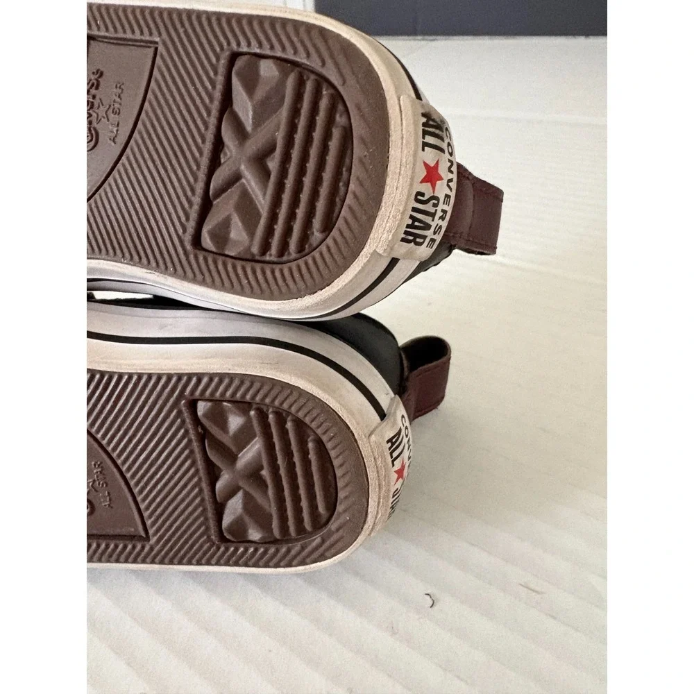 Converse All‎ Star Infant Size 4 Black Double Strap Sneakers EUC Toddler